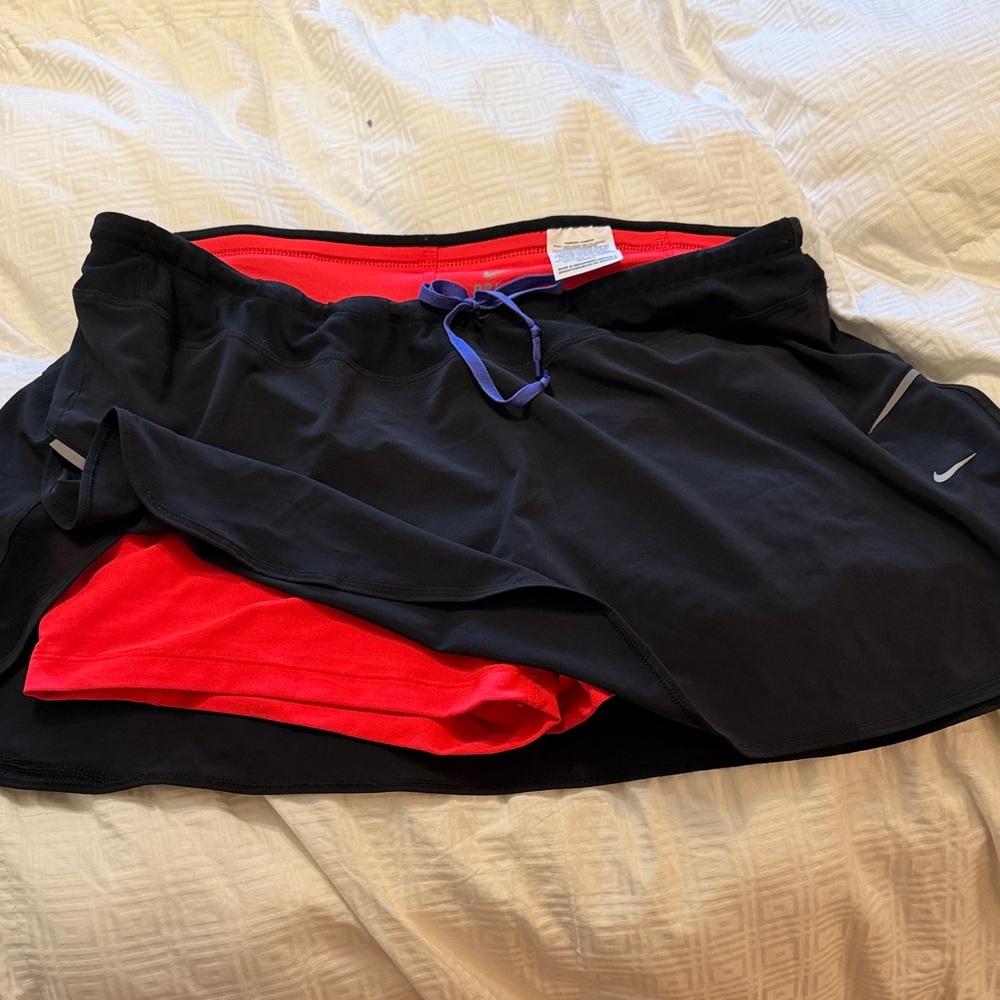 Nike Black Skirt Red & Purple Accents plus athletic shorts both size XL